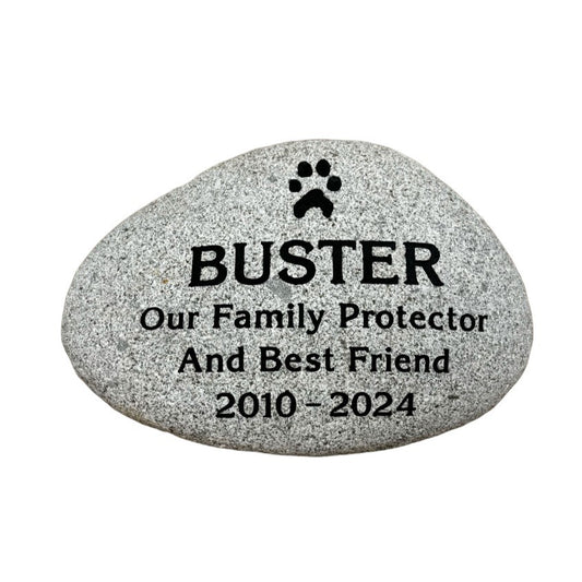 X Large, Real Paw: +11" Engraved Natural Stone Pet Memorial