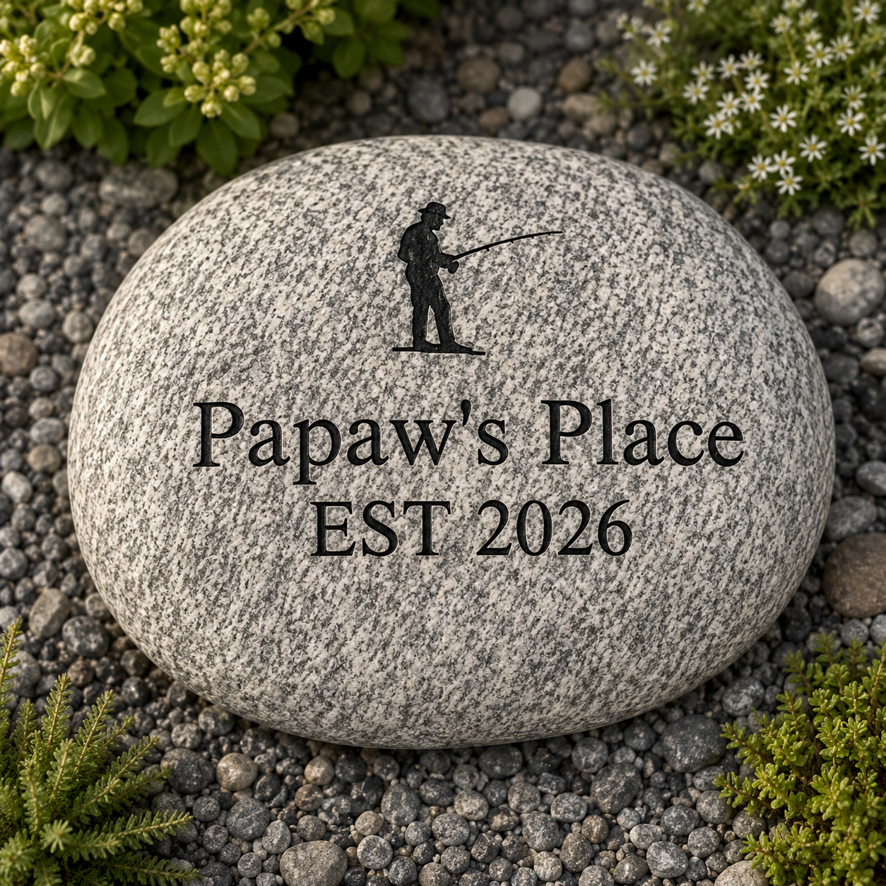 Large: 9-11" Custom Engraved Natural Stone Decor