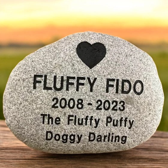 X Large: +11" Engraved Natural Stone Pet Memorial