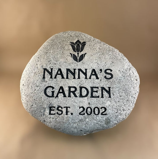 Large: 9-11" Custom Engraved Natural Stone Decor